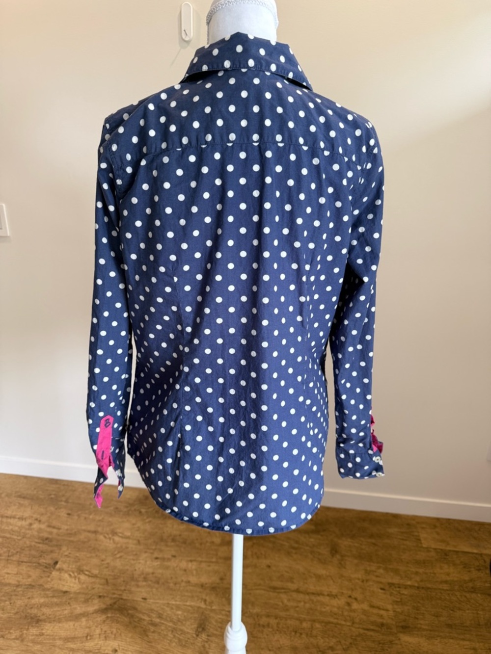 Boden Polka Dot Button Down Shirt size 12 Tailored Scandi Girl Business Casual - Picture 4 of 10